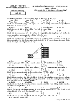Đề KSCL lần 3 Toán 10 năm 2022 – 2023 trường THPT Nguyễn Viết Xuân – Vĩnh Phúc