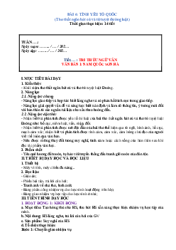 Giáo án Ngữ văn 8 Chân trời sáng tạo bài 6 Tình Yêu Tổ Quốc