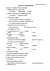 Tổng hợp bài tập tiếng anh cơ bản 2: Revision 1 - Elementary IB | Học viện tài chính