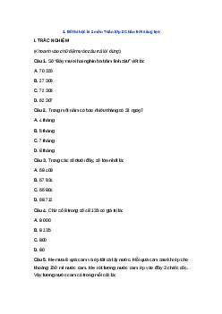 Đề thi cuối học kì 2 lớp 3 môn Toán - Đề 2 | Chân trời sáng tạo
