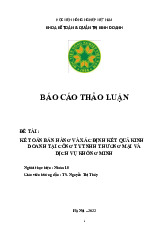 Nhóm 10 - kế toán bán hàng và xác định kết quả kinh doanh  môn Cơ sở Toán cho các nhà kinh tế 1 | Học viện Nông nghiệp Việt Nam