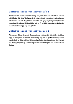 Viết mở bài cho bài văn tả cây cối mà em đã lập dàn ý | Tập làm văn 4