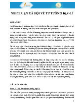 Nghị luận xã hội về một Tư tưởng đạo lí môn Ngữ văn 11