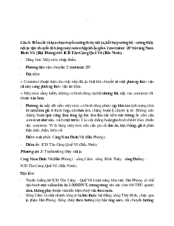 Bài tập thủy nội  địa (có lời giải)