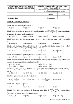 Đề thi HK2 Toán 12 năm 2018 – 2019 trường THPT Dương Văn Dương – TP HCM