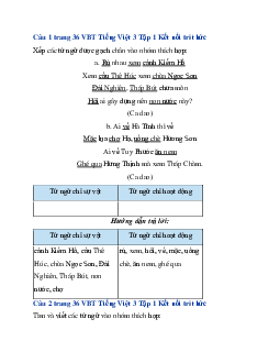 Giải VBT Tiếng Việt 3 trang 36, 37 Ôn tập giữa học kì 1 - Tiết 1, 2 | Kết nối tri thức