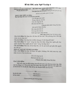 Đề thi học sinh giỏi môn Ngữ Văn lớp 6 phòng GD&ĐT Hoằng Hóa năm 2018 - 2019