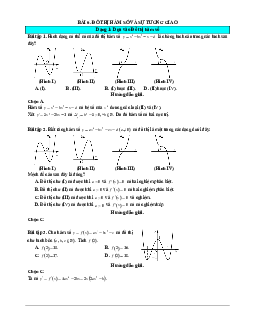Các dạng bài tập trắc nghiệm VDC đồ thị hàm số và sự tương giao Toán 12