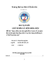 Quan điểm của chủ nghĩa Mác- Lenin về sứ mệnh lịch sử của giai cấp công nhân và sự vận dụng của Đảng ta ở Việt Nam hiện nay | Bài tập lớn môn Chủ nghĩa xã hội Neu
