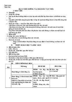 Giáo án Công nghệ 7 Bài 9: Nuôi dưỡng và chăm sóc vật nuôi | Cánh diều