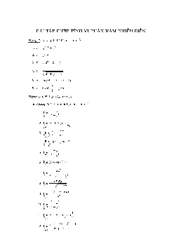 Tổng hợp bài tập Vi tích phân