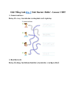 Unit Starter: Hello! - Lesson 1 SBT | Tiếng anh 2 Family and Friends