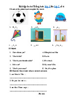 Bài tập ôn hè Tiếng Anh lớp 1 lên lớp 2 số 6