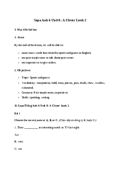 Giải Tiếng Anh 6 Unit 8: A Closer Look 2 | Global Success