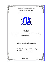 Bài tập kết thúc học phần môn Môi trường và phát triển bền vững | Đại học Nội Vụ Hà Nội