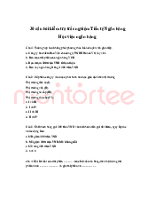 Tổng hợp 30 câu hỏi kiểm tra trắc nghiệm môn Tiền tệ Ngân hàng | Học viện ngân hàng