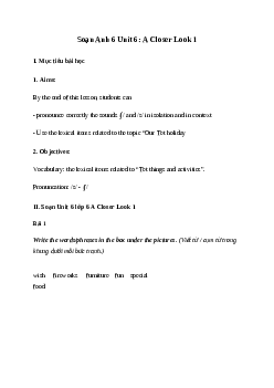 Giải Tiếng Anh 6 Unit 6:   A Closer Look 1 | Global Success