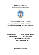 Công nghiệp hóa, hiện đại hóa ở Việt Nam trong bối cảnh cuộc cách mạng công nghiệp lần thứ tư | Môn Kinh tế chính trị Mác-Lênin - Đại học Kinh Tế Quốc Dân