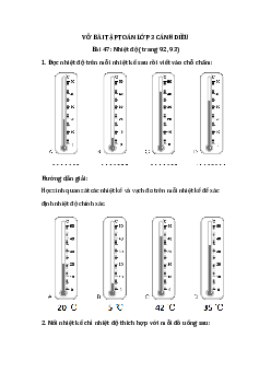 Giải VBT Toán lớp 3 Bài 47: Nhiệt độ trang 92, 93 | Cánh diều