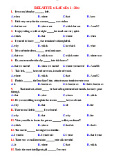 Relative Clauses Exercises and Answers | Môn Ngữ pháp căn bản 1 - Đại học Cần Thơ