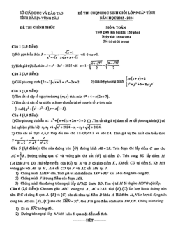 Đề học sinh giỏi Toán 9 cấp tỉnh năm 2023 – 2024 sở GD&ĐT Bà Rịa – Vũng Tàu