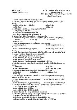 Đề thi học kì 2 môn Lịch sử lớp 11 năm 2022 - 2023 | Đề 3
