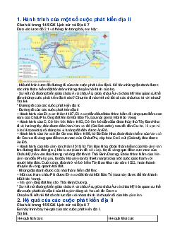 Giải SGK Lịch sử 7 Bài 2 : Hành trình của một số cuộc phát kiến địa lí | Chân trời sáng tạo