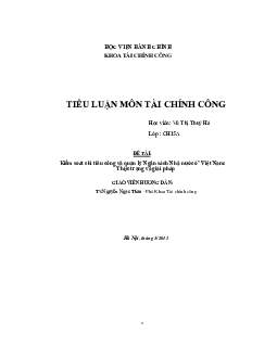 Thực trạng và giải pháp chi tiêu công ở Việt Nam | Tiểu luận môn Tài chính công