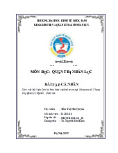 Làm một bài luận liên hệ bản thân (reflective essay) liên quan tới 3 hoạt động Quản trị Nguồn nhân lực | Bài tập cá nhân môn Quản trị nhân lực