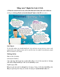 Tiếng Anh 7 Right On Unit 4 CLIL