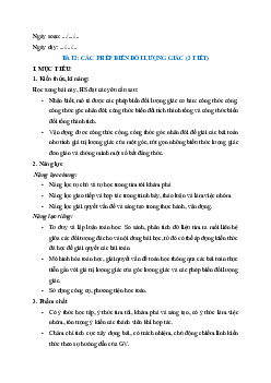 Bài 2: Các phép biến đổi lượng giác | Giáo án Toán 11 Cánh diều