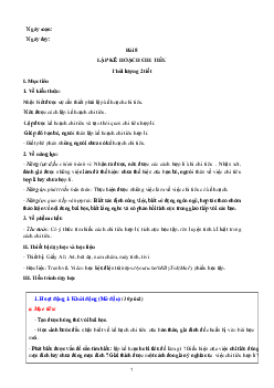 Giáo án Giáo dục công dân 8 Bài 8: Lập kế hoạch chi tiêu | Cánh diều