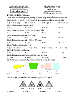 Đề học kì 1 Toán 6 năm 2022 – 2023 phòng GD&ĐT Bắc Từ Liêm – Hà Nội