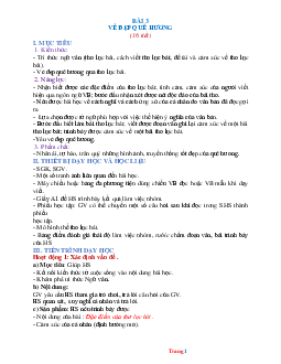 Giáo án Ngữ Văn 6 sách Chân trời sáng tạo Bài 3: Vẻ đẹp quê hương