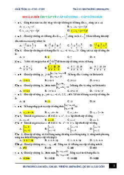Top 80 câu trắc nghiệm cấp số cộng, cấp số nhân – Hứa Lâm Phong