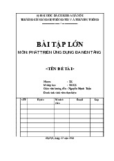 Mẫu báo cáo Bài tập lớn môn Phát triển ứng dụng đa nền tảng | Trường Đại học Bách Khoa Hà Nội