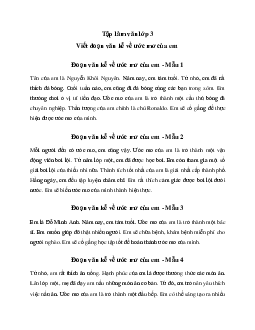 Tập làm văn lớp 3: Viết đoạn văn kể về ước mơ của em (25 mẫu) | Kết nối tri thức
