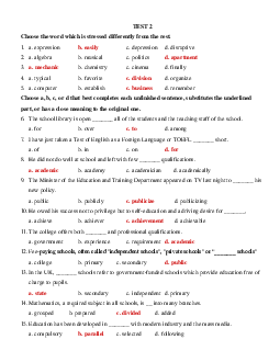 Bài tập Tiếng Anh lớp 12 Unit 4: School Education System Số 2 có đáp án