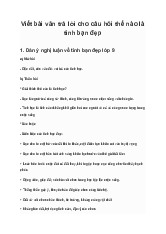 Viết bài văn trả lời cho câu hỏi thế nào là tình bạn đẹp | Văn Mẫu 9