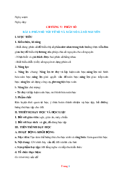 Giáo án Toán 6 sách Chân trời sáng tạo học kì 2 phương pháp mới-Bộ 1