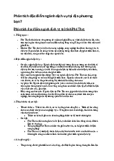 Phân tích đặc điểm ngành dịch vụ tại địa phương bạn? môn Kỹ năng giao tiếp  | Học viện Nông nghiệp Việt Nam