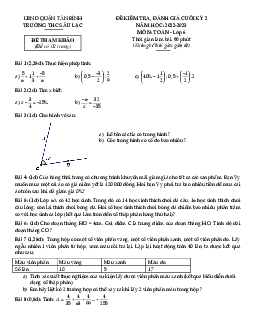 Đề tham khảo cuối kì 2 Toán 6 năm 2022 – 2023 trường THCS Âu Lạc – TP HCM