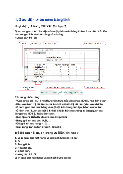 Giải SGK Tin học 7 Bài 7: Tính toán tự động trên trang tính| Kết nối tri thức