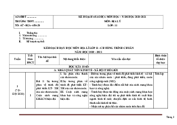 Kế hoạch giáo dục môn Địa 11 cả năm