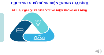 Giáo án điện tử Công nghệ 6 Bài 10 Kết nối tri thức: Khái quát về đồ dùng điện trong gia đình