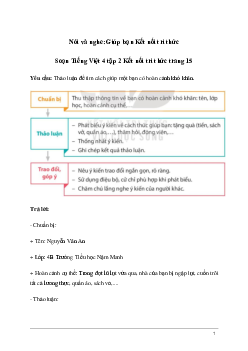Soạn bài Nói và nghe: Giúp bạn | Kết nối tri thức