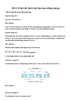 Giải Vật lí 10 Bài 29: Định luật bảo toàn động lượng | Kết Nối Tri Thức