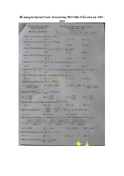 Đề cương ôn tập lớp 9 môn Toán trường THCS Hải Triều năm học 2019 - 2020