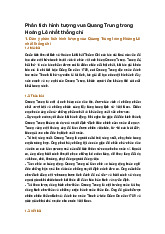 Phân tích hình tượng vua Quang Trung trong Hoàng Lê nhất thống chí