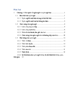 Chương 1: Khái quát về ngôn ngữ và ngôn ngữ học